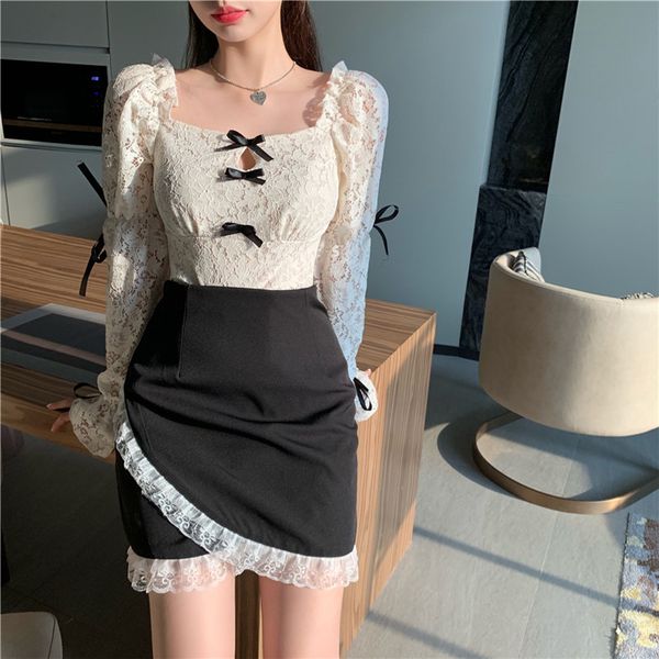 2021 new female 2 play defines lean fall party two sets bow part upper skirt define black white club clothes c4z0, Gray
2021 new female 2 play defines lean fall party two sets bow part upper skirt define black white club clothes c4z0, Gray