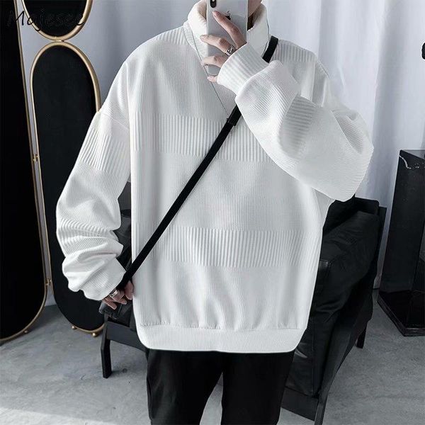 men pullover solid simple all-match turtleneck knitted sweater male ins chic loose oversize harajuku streetwear leisure clothes, White;black
men pullover solid simple all-match turtleneck knitted sweater male ins chic loose oversize harajuku streetwear leisure clothes, White;black