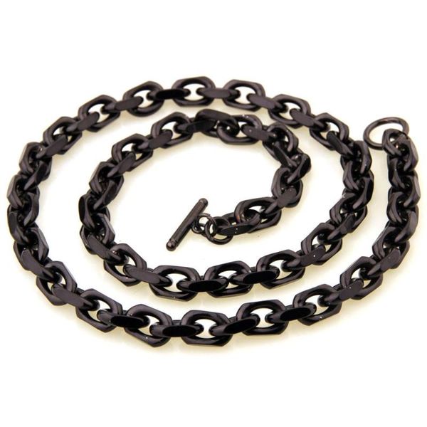 chains black color men's 316l stainless steel rolo oval link necklace & bracelet jewelry christmas gift, Silver
chains black color men's 316l stainless steel rolo oval link necklace & bracelet jewelry christmas gift, Silver