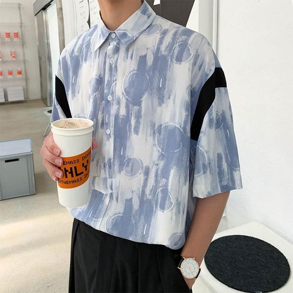 korean short-sleeved shirt men's fashion printed summer casual shirt men streetwear wild loose short-sleeved mens -xl1, White;black
korean short-sleeved shirt men's fashion printed summer casual shirt men streetwear wild loose short-sleeved mens -xl1, White;black