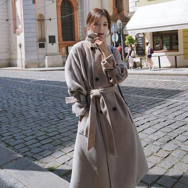 women's wool & blends 2021 winter long solid color woolen coat loose casual fashion thick warm jacket high-quality blend women coats, Black
women's wool & blends 2021 winter long solid color woolen coat loose casual fashion thick warm jacket high-quality blend women coats, Black