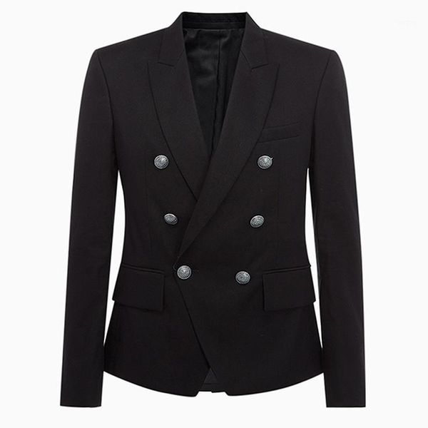 quality runway 2021 designer men's blazer classic double breasted metal lion buttons blazer men's jacket outer wear1, White;black
quality runway 2021 designer men's blazer classic double breasted metal lion buttons blazer men's jacket outer wear1, White;black