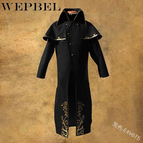 wepbel medieval renaissance turn-down collar punk trench coat autumn shawl slim single-breasted stage performance clothing, Tan;black
wepbel medieval renaissance turn-down collar punk trench coat autumn shawl slim single-breasted stage performance clothing, Tan;black
