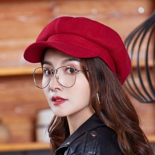 korean autumn and winter new octagonal street beret women's british pure color painter fashion hat, Blue;gray
korean autumn and winter new octagonal street beret women's british pure color painter fashion hat, Blue;gray