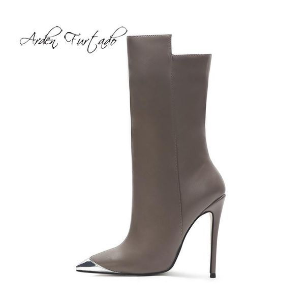 boots arden furtado fashion women's shoes pointed toe stilettos heels zipper elegant half metal cap mid calf booties 43 44, Black
boots arden furtado fashion women's shoes pointed toe stilettos heels zipper elegant half metal cap mid calf booties 43 44, Black
