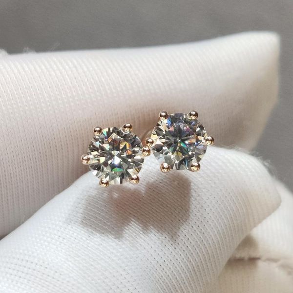 stud 100% real 18k rose gold round brilliant cut 0.5 carat d color diamond test past moissanite earrings women wedding, Golden;silver
stud 100% real 18k rose gold round brilliant cut 0.5 carat d color diamond test past moissanite earrings women wedding, Golden;silver
