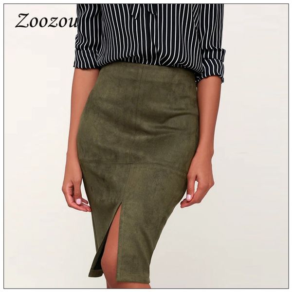 high waist suede leather pencil skirts elastic slim knee length women skirt elegant office lady clothing plus size custom, Black
high waist suede leather pencil skirts elastic slim knee length women skirt elegant office lady clothing plus size custom, Black