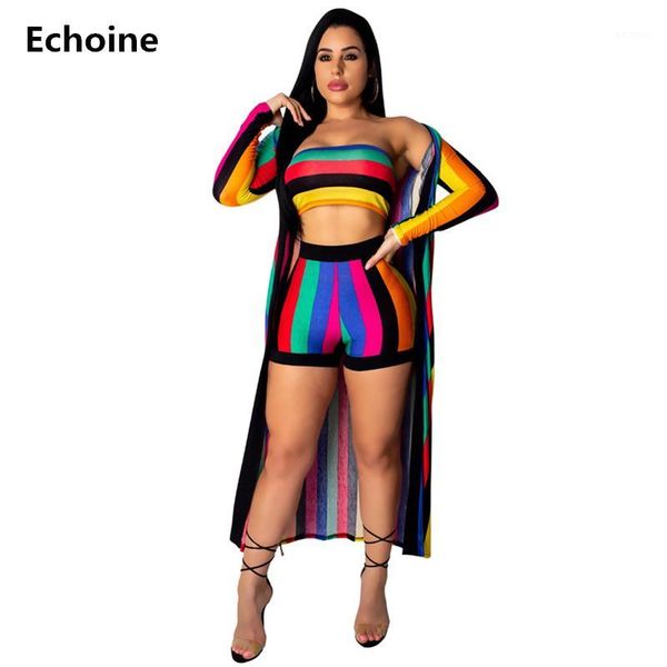 women 3 piece set strapless crop and shorts and long cardigans colorful striped print shorts set bodycon party club outfit1, White
women 3 piece set strapless crop and shorts and long cardigans colorful striped print shorts set bodycon party club outfit1, White