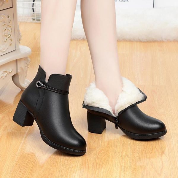 new style fashion soft leather women ankle boots high heels zipper shoes warm fur winter boots for women shoes1, Black
new style fashion soft leather women ankle boots high heels zipper shoes warm fur winter boots for women shoes1, Black