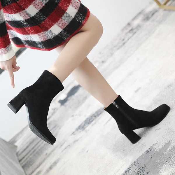 women boots high heels shoes round toe luxury designer winter footwear boots-women zipper stiletto mid-calf low fashion, Black
women boots high heels shoes round toe luxury designer winter footwear boots-women zipper stiletto mid-calf low fashion, Black