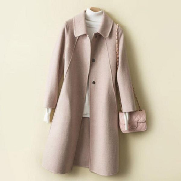double-sided woolen coat new twill doll collar long slim-fit cashmere coat women fashion casual elegant female thicken autumn, Black
double-sided woolen coat new twill doll collar long slim-fit cashmere coat women fashion casual elegant female thicken autumn, Black