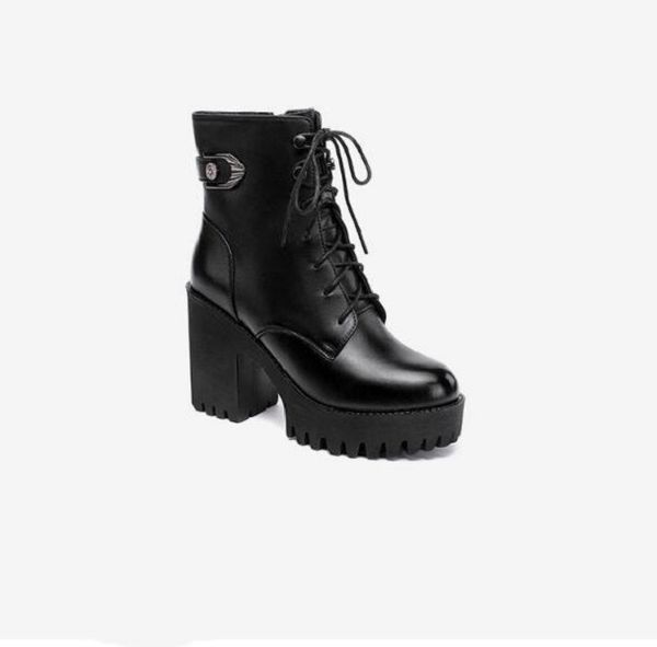 women boots winter snow booties black increase 8cm 10cm thick heel womens boot cool leather shoes size 35-40 05
