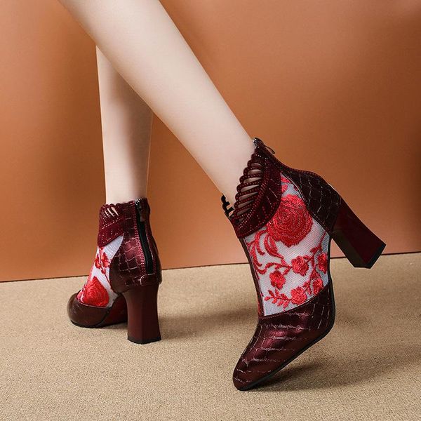 boots mesh sandals woman high heels ankle summer women heel 7cm pointed toe lace shoes for female black wine-red
boots mesh sandals woman high heels ankle summer women heel 7cm pointed toe lace shoes for female black wine-red
