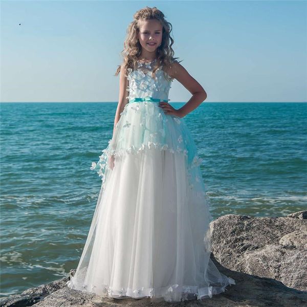 flower girl dresses for weddings ball gown butterfly kids evening gown first communion dresses for girls vestido longo, White;blue
flower girl dresses for weddings ball gown butterfly kids evening gown first communion dresses for girls vestido longo, White;blue