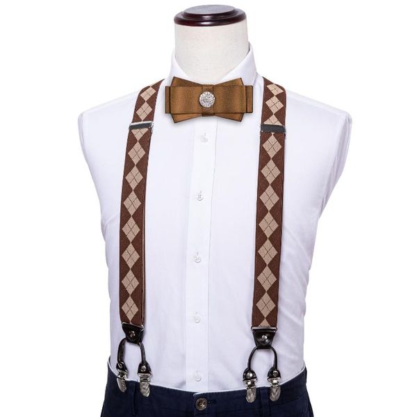new fashion men suspenders leather metal elastic adjustable 6 clips braces brown bowtie set wedding party gift barry.wang, Black;gray
new fashion men suspenders leather metal elastic adjustable 6 clips braces brown bowtie set wedding party gift barry.wang, Black;gray