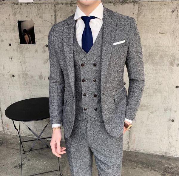 men formal suit vintage male blazer jacket +vest +pants 3 pcs set gentleman wedding party business suit costume 3 pieces homme1, White;black
men formal suit vintage male blazer jacket +vest +pants 3 pcs set gentleman wedding party business suit costume 3 pieces homme1, White;black