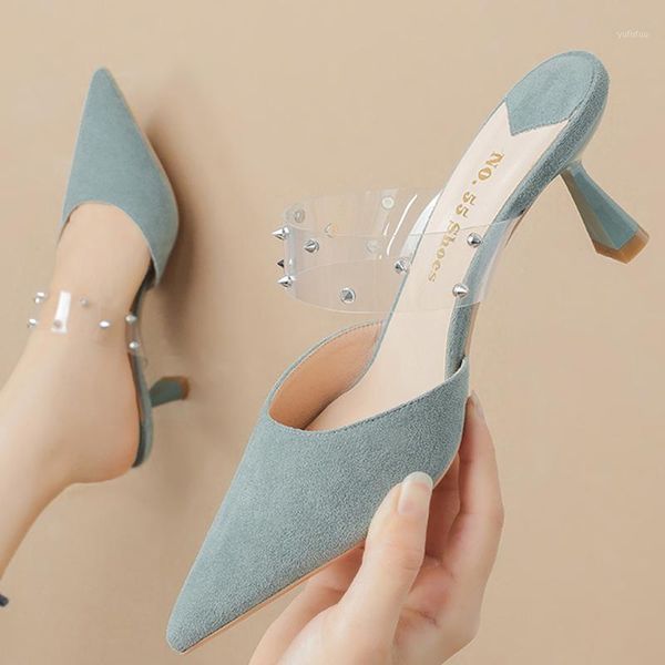 2020 summer size 34-40 women 6.5cm high heels low heels blue rivets fetish suede sandals girls party valentine muller shoes1, Black
2020 summer size 34-40 women 6.5cm high heels low heels blue rivets fetish suede sandals girls party valentine muller shoes1, Black