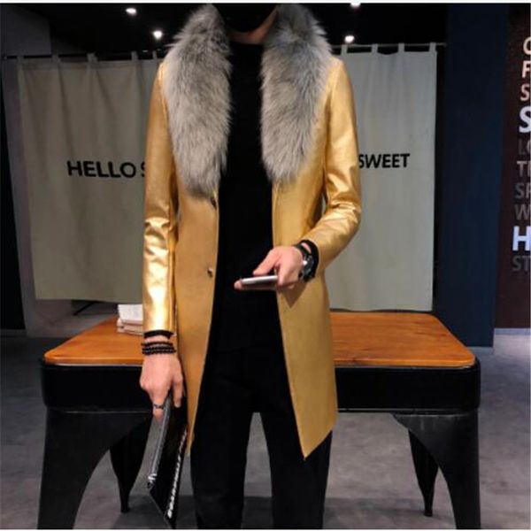 2020 mens long leather trench coats black long coat mens burgundy erkek palto fur collar gold men
2020 mens long leather trench coats black long coat mens burgundy erkek palto fur collar gold men