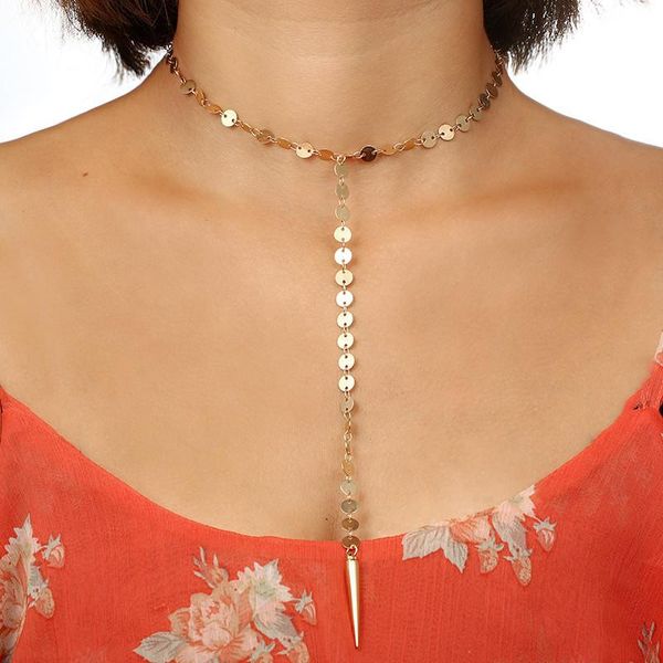 brling new 2020 fashion ins vintage chain pendant choker alloy tip cone long water drop necklace for women girls gifts party, Golden;silver
brling new 2020 fashion ins vintage chain pendant choker alloy tip cone long water drop necklace for women girls gifts party, Golden;silver