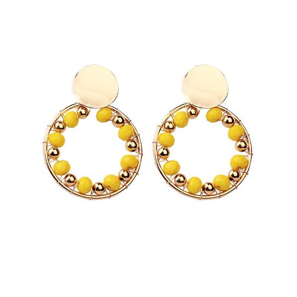 hoop & huggie trendy gold earrings unique statement round boho crystal beaded hoops for women girls jewelry gifts 2021, Golden;silver 
hoop & huggie trendy gold earrings unique statement round boho crystal beaded hoops for women girls jewelry gifts 2021, Golden;silver