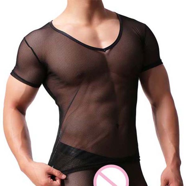 new mens t-shirts transparent mesh short sleeve t shirt male hip hop tshirt summer casual tees, White;black
new mens t-shirts transparent mesh short sleeve t shirt male hip hop tshirt summer casual tees, White;black