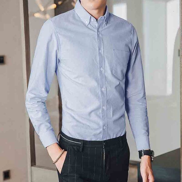 long sleeve blue oxford shirt with left chest pocket male cotton casual design men's shirts plus size p, White;black
long sleeve blue oxford shirt with left chest pocket male cotton casual design men's shirts plus size p, White;black