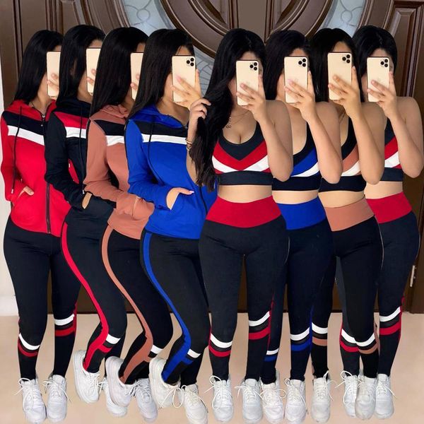 2020 new arrival famous brand 3pcs tracksuits women set hooded jacket tank long pants biker elastic outfits, Gray
2020 new arrival famous brand 3pcs tracksuits women set hooded jacket tank long pants biker elastic outfits, Gray