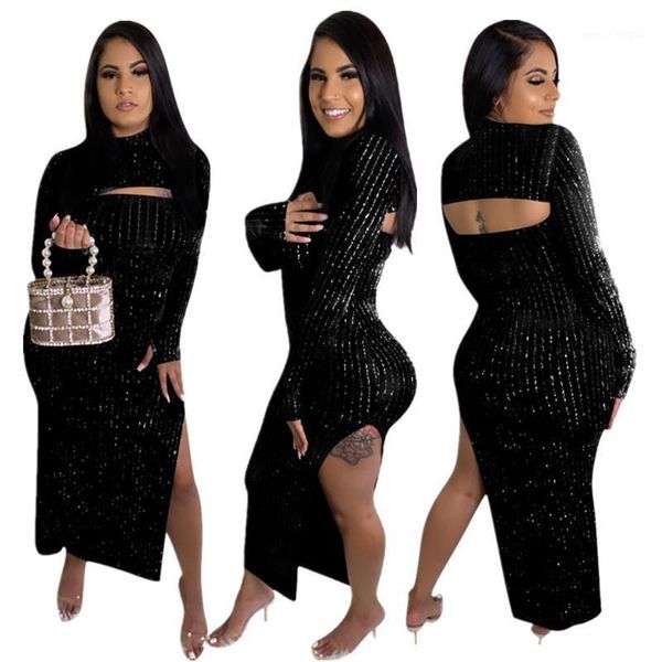 casual dresses 2021 autumn and winter classic silver silk korean velvet dress women's long-sleeved open back nightclub party long, Black;gray
casual dresses 2021 autumn and winter classic silver silk korean velvet dress women's long-sleeved open back nightclub party long, Black;gray