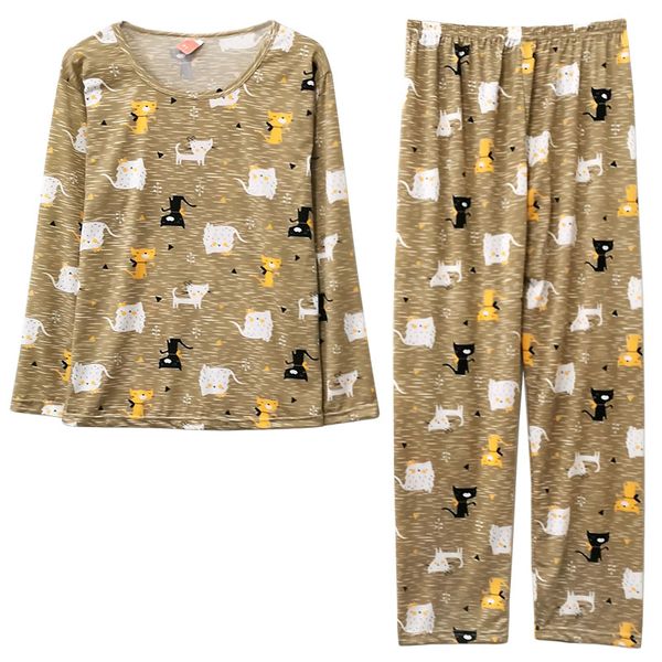 milk fabric women's sleepwear grey cat long-sleeved pajamas set cute cartoon pattern fashion soft print, Black;red
milk fabric women's sleepwear grey cat long-sleeved pajamas set cute cartoon pattern fashion soft print, Black;red