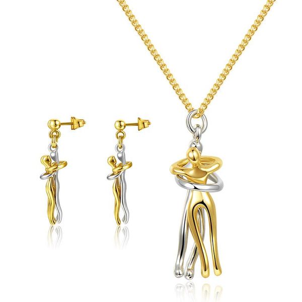 set gold black earring necklace fashion punk cool copper jewelry set couple women man necklace and earrings, Silver
set gold black earring necklace fashion punk cool copper jewelry set couple women man necklace and earrings, Silver