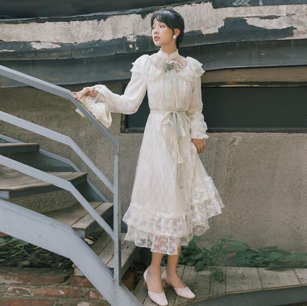 2021 new autumn arrival retro gulp shape female mori it's sweet gauze long dressed lace with p1110 bow 9txt, Black;gray
2021 new autumn arrival retro gulp shape female mori it's sweet gauze long dressed lace with p1110 bow 9txt, Black;gray