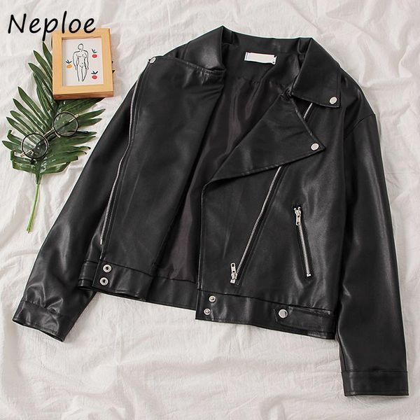 women's jackets neploe 2021 autumn leather women korean style all-match loose bf coat fashion zip pu motorcycle clothes 1h537, Black;brown
women's jackets neploe 2021 autumn leather women korean style all-match loose bf coat fashion zip pu motorcycle clothes 1h537, Black;brown