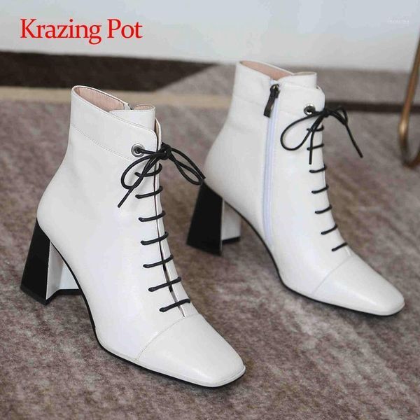 boots krazing pot work real leather high street fashion square toe strange heel zipper office lady dating ankle l031, Black
boots krazing pot work real leather high street fashion square toe strange heel zipper office lady dating ankle l031, Black