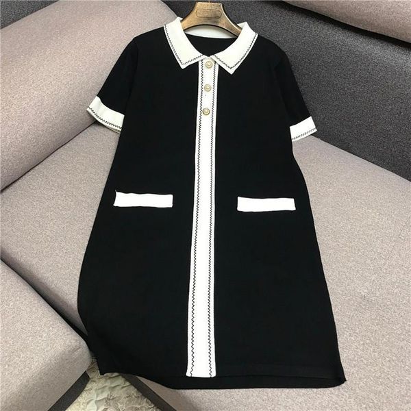 designer brand knitted dress for women peter pan collar vintage pearl button ice silk knitted dress, Black;gray
designer brand knitted dress for women peter pan collar vintage pearl button ice silk knitted dress, Black;gray