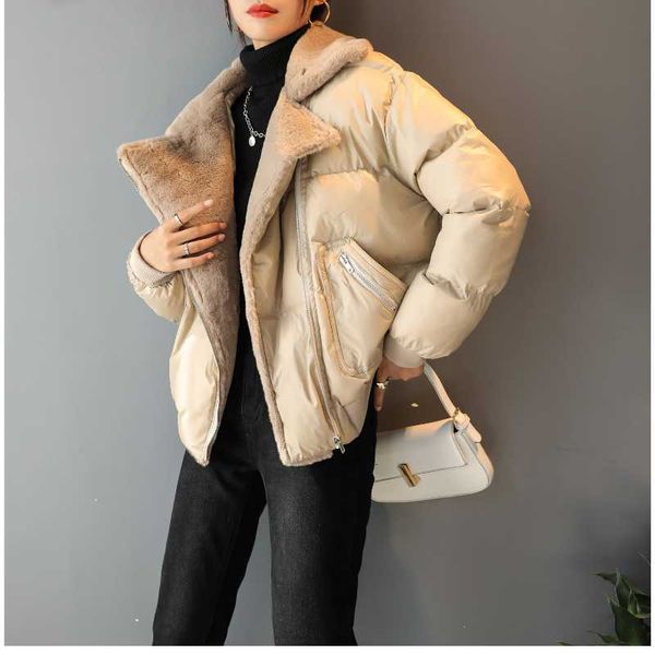 autumn winter women cotton jacket fashion warm solid color casual turn down collar long sleeve loose female thicken jacket, Black
autumn winter women cotton jacket fashion warm solid color casual turn down collar long sleeve loose female thicken jacket, Black