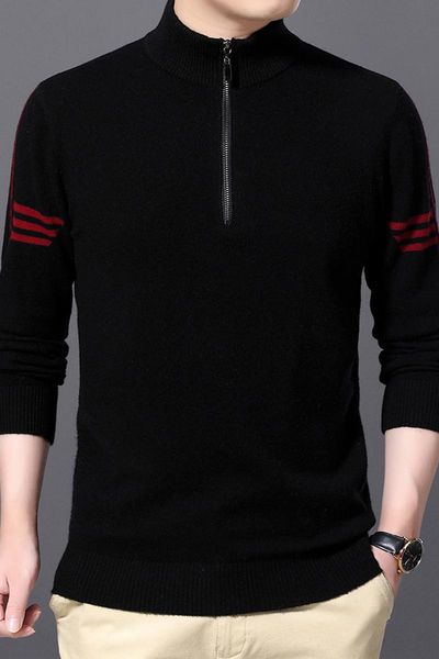 autumn winter male zipper pure 100% merino wool sweaters male cashmere pulllovers slim fit, White;black
autumn winter male zipper pure 100% merino wool sweaters male cashmere pulllovers slim fit, White;black