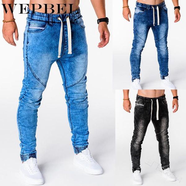 men's pants womens casual solid color lace-up jeans spring and autumn fashion elastic mid waist pocket denim pencil, Black
men's pants womens casual solid color lace-up jeans spring and autumn fashion elastic mid waist pocket denim pencil, Black