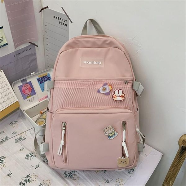new nylon solid color women's backpack girls fashion badge pendant travel backpacks large capacity multifunction teen schoolbag
new nylon solid color women's backpack girls fashion badge pendant travel backpacks large capacity multifunction teen schoolbag