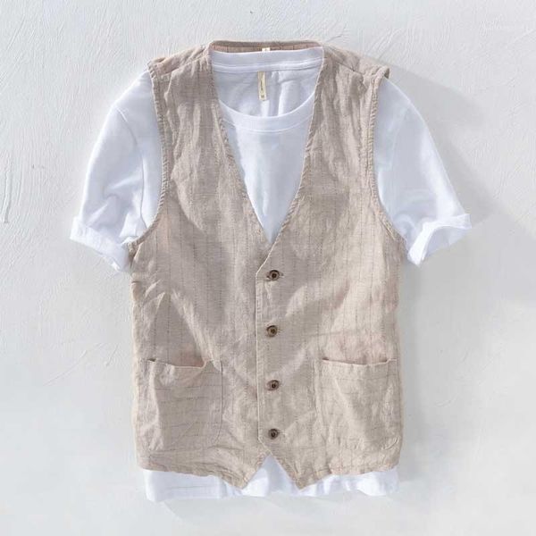 new arrival linen vest for summer man's vest striped thin casual waistcoat men literature slimming suit male clothing1, Black;white
new arrival linen vest for summer man's vest striped thin casual waistcoat men literature slimming suit male clothing1, Black;white