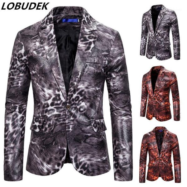 men's suits & blazers men personality stage costume leopard pattern casual coat one button suit jacket for singer nightclub performance, White;black
men's suits & blazers men personality stage costume leopard pattern casual coat one button suit jacket for singer nightclub performance, White;black