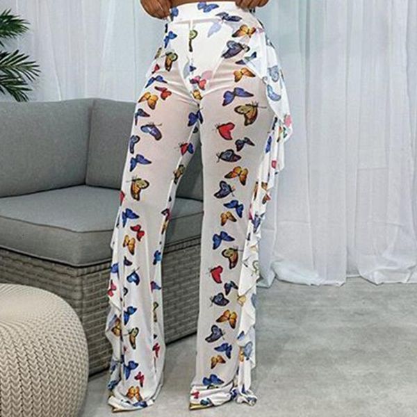 women's butterfly print ruffle full pants mesh see-through loose wide leg trousers fashion casual daily transparent pants, Black;white
women's butterfly print ruffle full pants mesh see-through loose wide leg trousers fashion casual daily transparent pants, Black;white