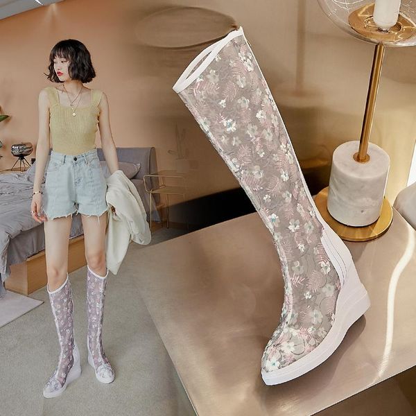 boots women knee high mesh breathable summer wedges heels platform bottom botas feminina bottes femme, Black
boots women knee high mesh breathable summer wedges heels platform bottom botas feminina bottes femme, Black