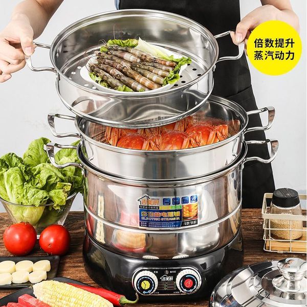 electric skillets sudill stainless steel steamer multifunctional household three-layer kitchen appliances automatic power off
electric skillets sudill stainless steel steamer multifunctional household three-layer kitchen appliances automatic power off