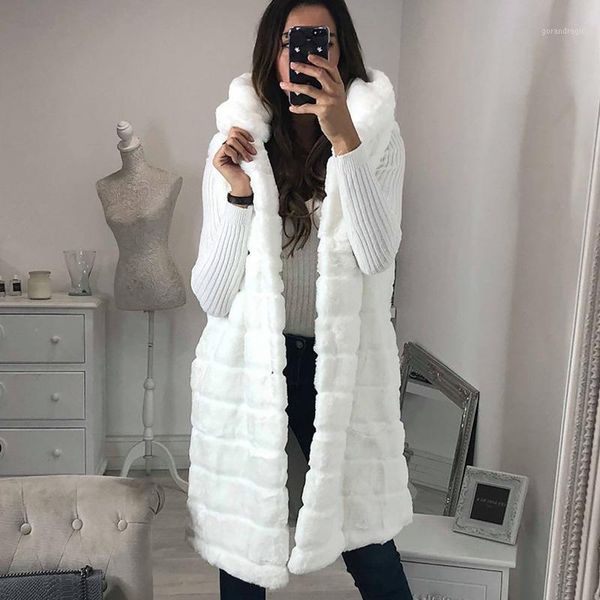 2019 long faux fur waistcoant women fashion sleeve hooded slim fur jackets stripe long vest party outwear coat streetwear1, Black
2019 long faux fur waistcoant women fashion sleeve hooded slim fur jackets stripe long vest party outwear coat streetwear1, Black