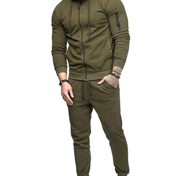 men's leisure sports suit for autumn and winter, Gray