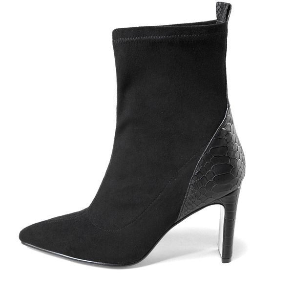 2020 short black suede boots size women's shoes pointed big toe 10cm high heels 9prb
2020 short black suede boots size women's shoes pointed big toe 10cm high heels 9prb