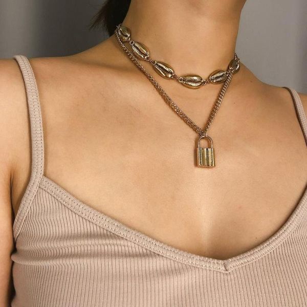 designer original metal alloy shell multilayer necklace 2021 fashion lock pendant jewelry gifts for girls, Silver
designer original metal alloy shell multilayer necklace 2021 fashion lock pendant jewelry gifts for girls, Silver