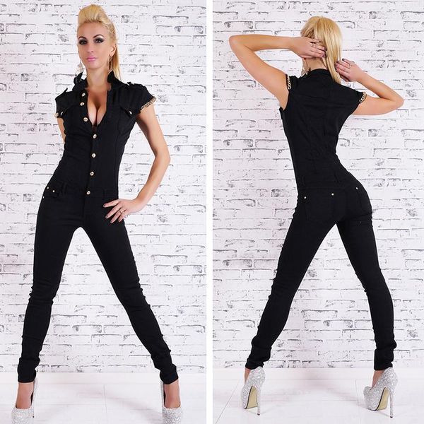 women's jumpsuits & rompers bigsweety denim long jumpsuit womens deep v neck jean buttons chain black overalls for women rompers1, Black;white
women's jumpsuits & rompers bigsweety denim long jumpsuit womens deep v neck jean buttons chain black overalls for women rompers1, Black;white
