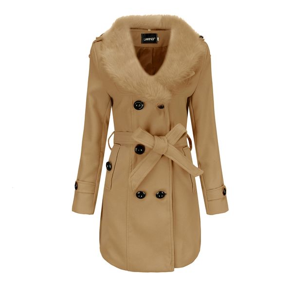 2021 new middle-length wool coat of winter women's blouse korean style great fur collar solid woolen jacket, Black
2021 new middle-length wool coat of winter women's blouse korean style great fur collar solid woolen jacket, Black