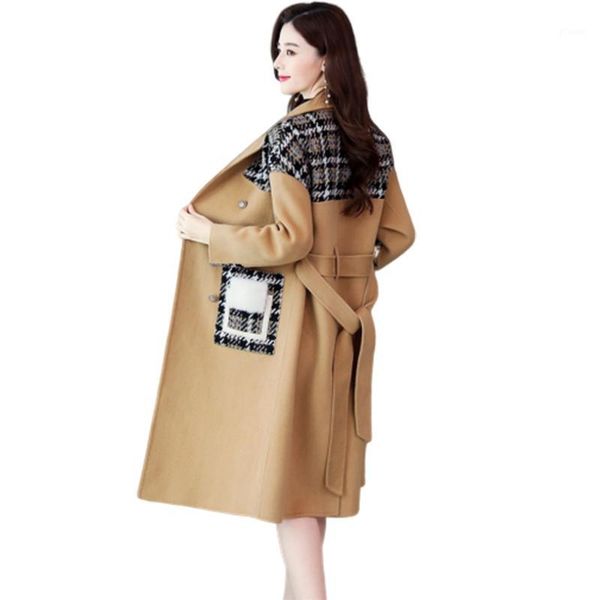 new autumn winter jacket women korean loose long woolen coat women's stitching casual woolen coats overcoats f11311, Black
new autumn winter jacket women korean loose long woolen coat women's stitching casual woolen coats overcoats f11311, Black